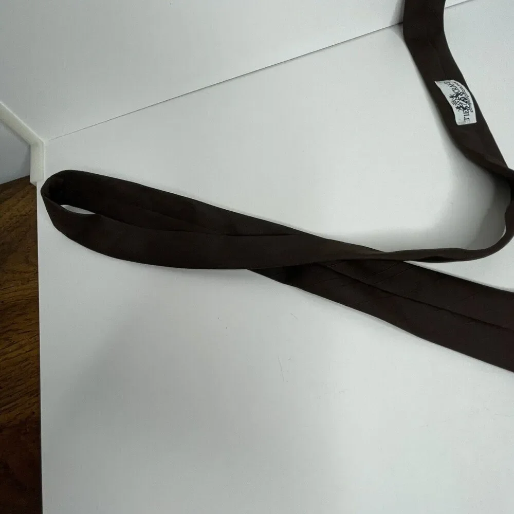 Vintage Tie Craft Texturized Polyester‎ Necktie Brown Slim Classic